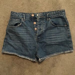 Forever 21 High Waist Button Up Shorts